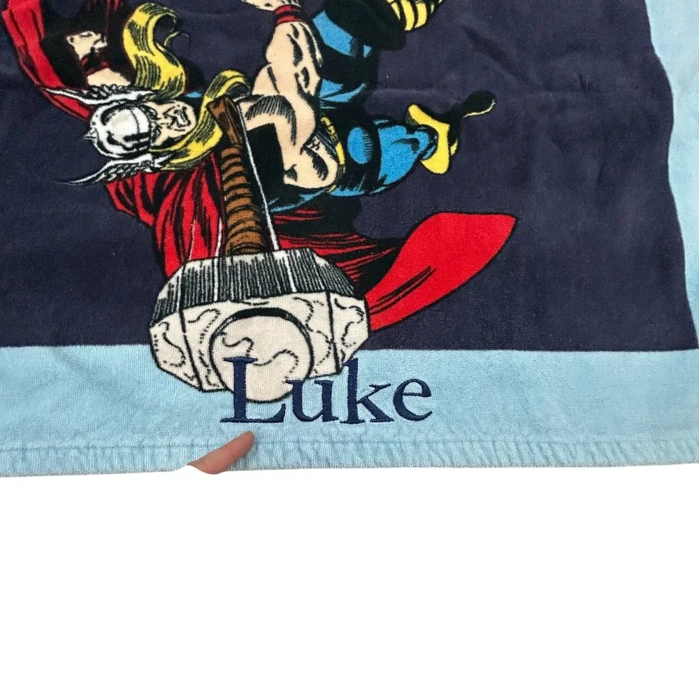 Pottery Barn Kids Marvel Avengers Beach Towel Personalized‎ Luke Superhero